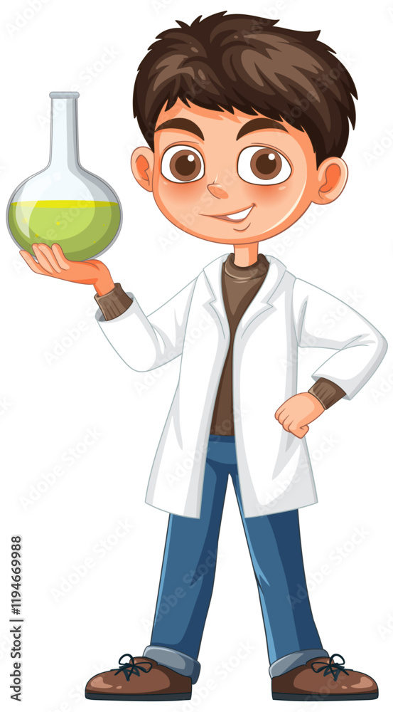 Young Scientist Holding a Flask Young Scientist Holding a Flask