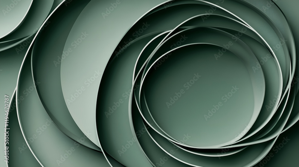 Fototapeta premium Emerald maze of interlocking circles