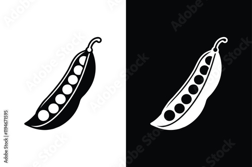 Snow pea icon vector on White Background ,Vector Art Illustration on white background.