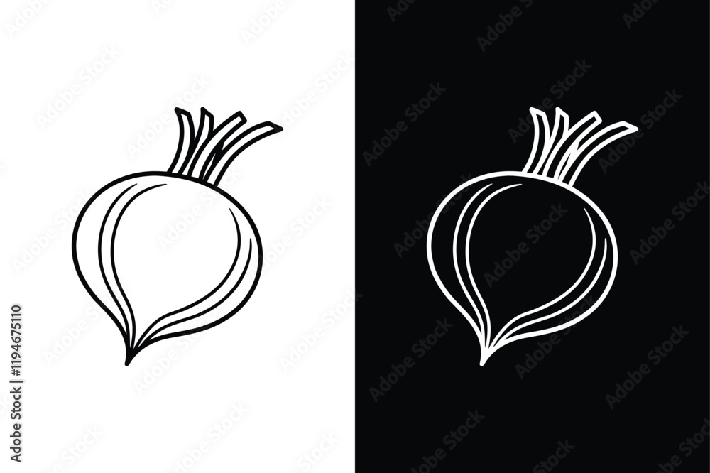 Turnip icon vector on White Background ,Vector Art Illustration on white background. Turnip icon vector on White Background ,Vector Art Illustration on white background.