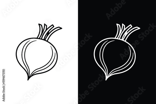 Turnip icon vector on White Background ,Vector Art Illustration on white background.