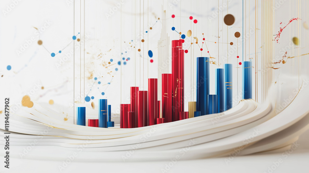 Obraz premium charts and graphs with statistics to innovative analyze business potential and forecast future development of companies growth.