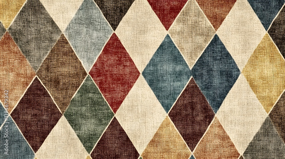 81. A soft, knitted fabric pattern with large, spaced-out diamonds in muted colors 81. A soft, knitted fabric pattern with large, spaced-out diamonds in muted colors