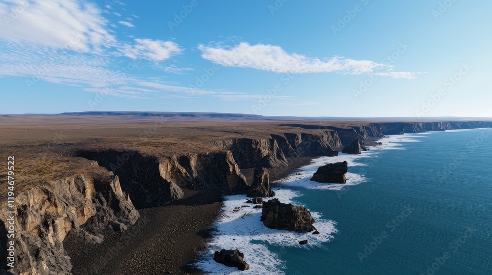 Fototapeta premium Coastal Cliffs and Desert Landscape