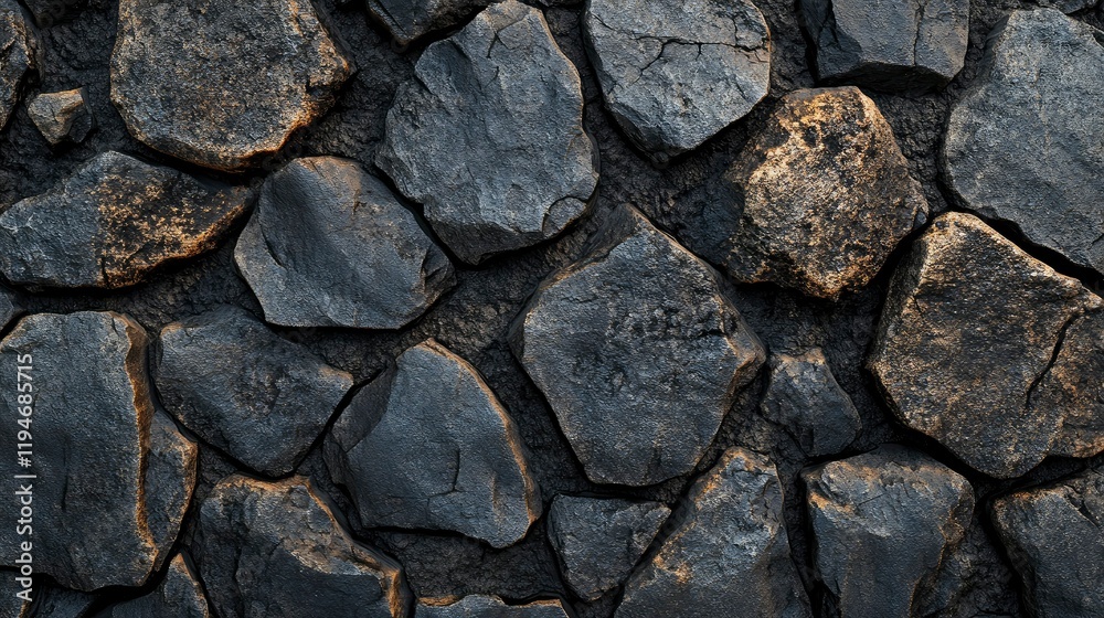 Rough stone wall with natural textured surface pattern in gray and brown tones Rough stone wall with natural textured surface pattern in gray and brown tones
