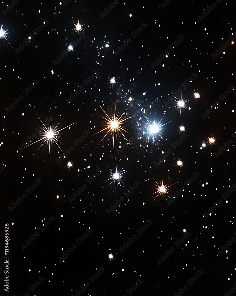 Obraz premium Sparkling stars in dark night sky.