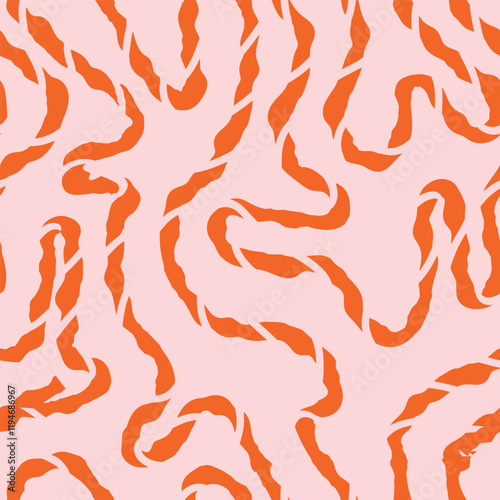 Seamless abstract pattern with squiggles and scribbles. Weaved curved lines. Chaotic ink scribbles decorative texture. Messy doodles, wavy and curly lines.