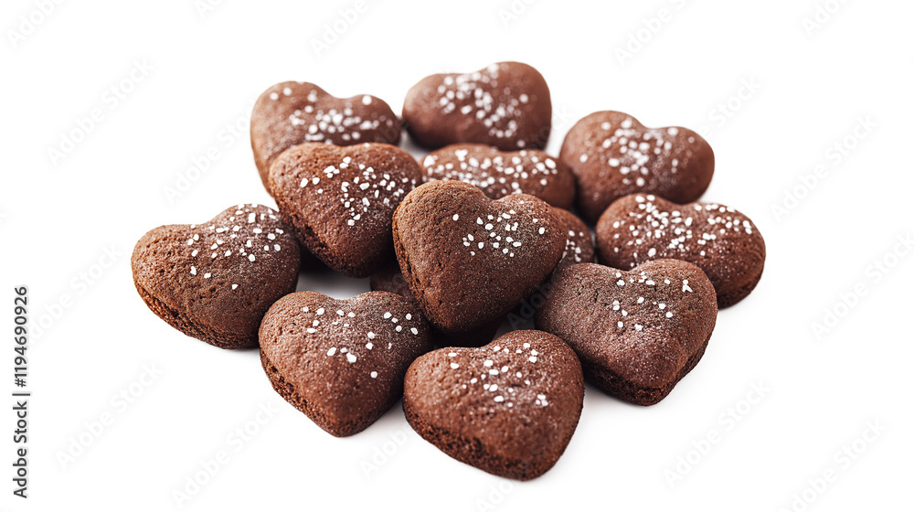 Chocolate hearts isolated on a white background Chocolate hearts isolated on a white background