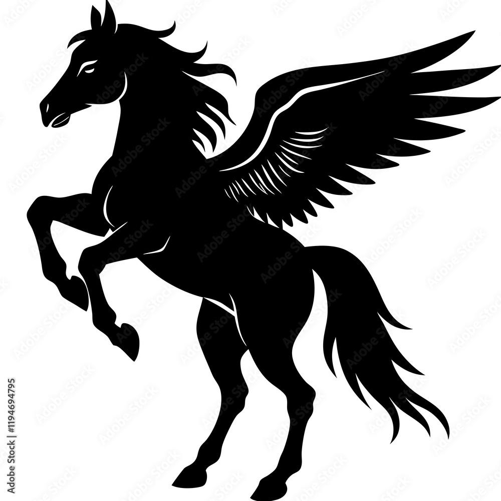 Fototapeta premium Powerful Black Silhouette of a vector design