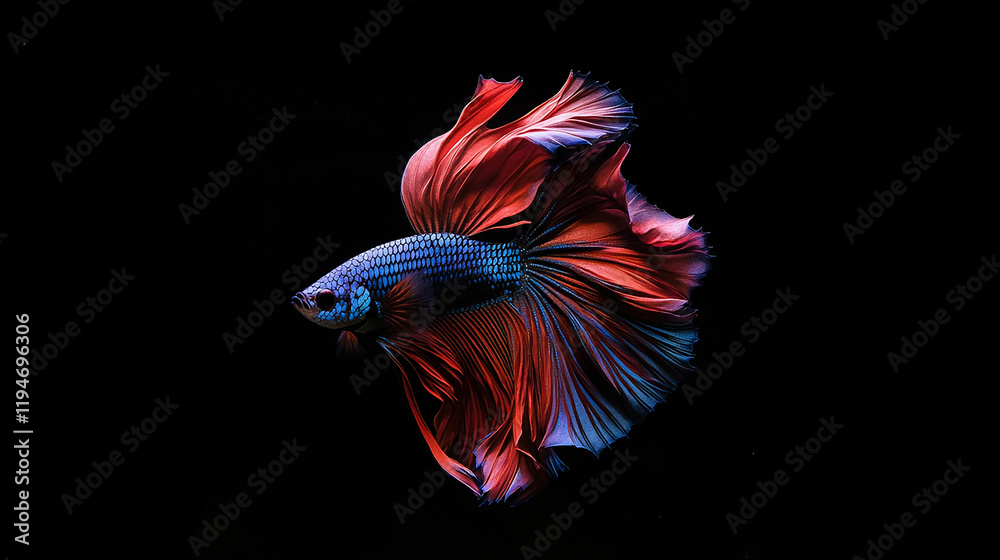 Fototapeta premium Siamese fighting fish, Betta fish with colorful and beautiful fin shapes