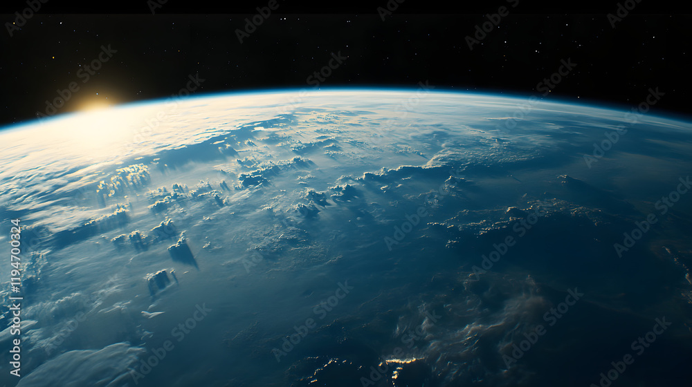 Obraz premium Astrophotography of Earth Seen from Space