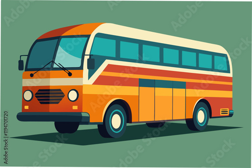 Beautiful Bus vector art illustration.