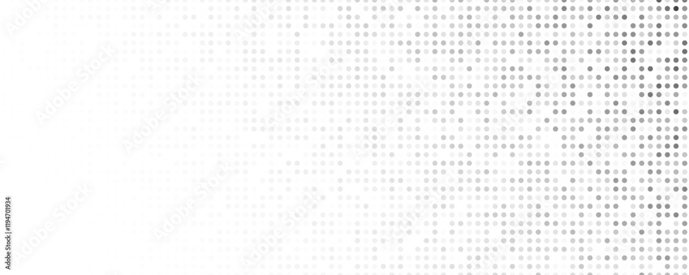 Monochrome halftone background with dots