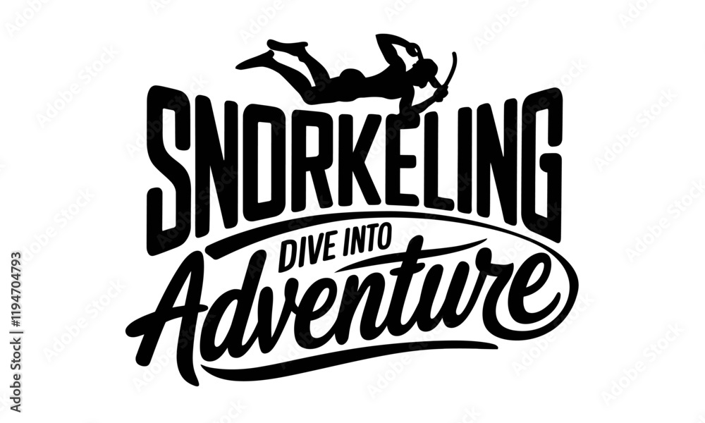 Obraz premium Snorkeling minimal vector clipart