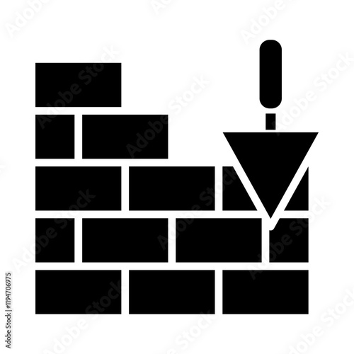 Mason – Brick Wall and Trowel Representing Expertise in Construction and Bricklaying
