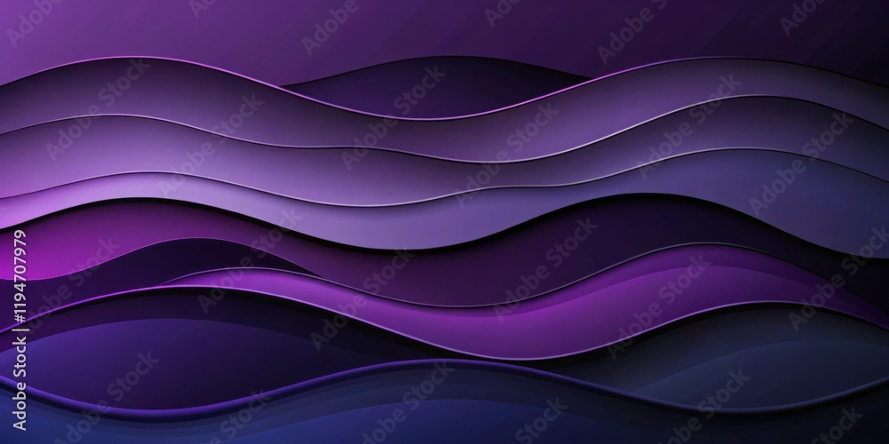 Fototapeta premium Abstract Purple Wave Pattern Design Elegant Curving Layers