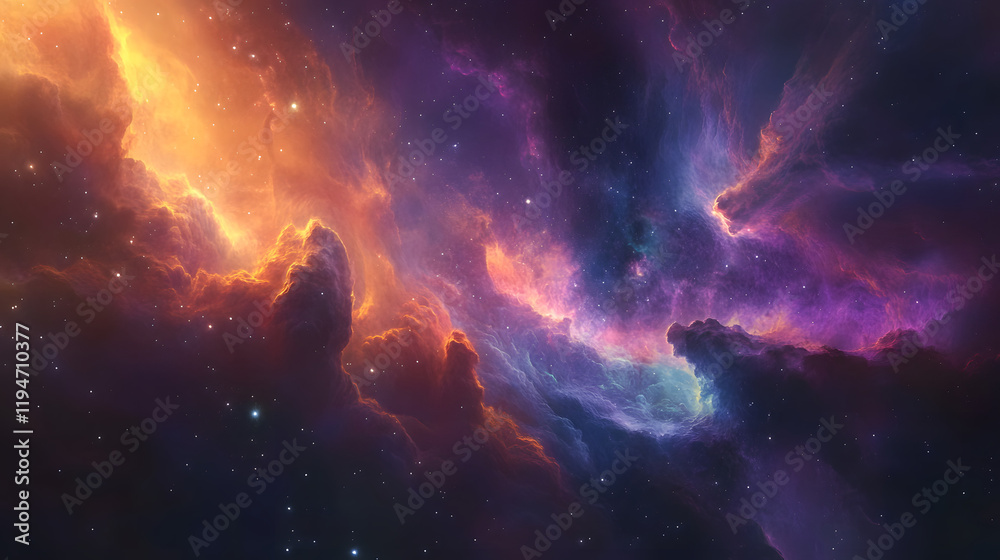 Fototapeta premium Abstract Space Wallpaper: The Beauty of a Black Hole Surrounded by Nebulae