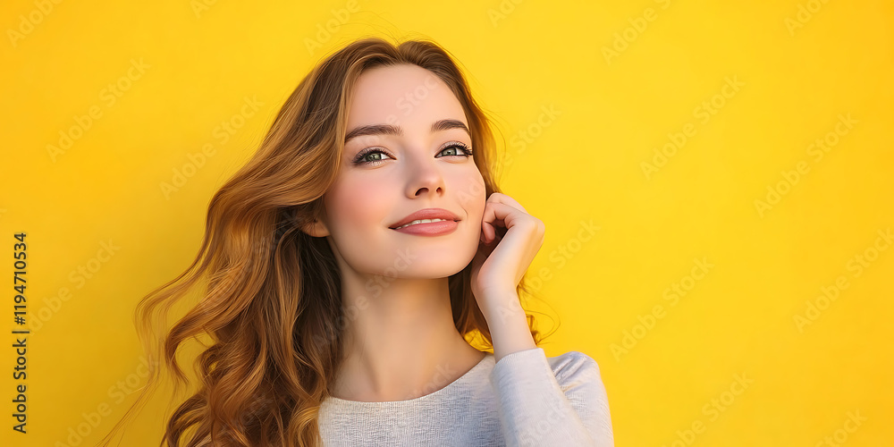 Energetic and lively young girl posing confidently on a vibrant yellow background, showcasing bright expressions, dynamic movement, and captivating details in high-definition quality. Energetic and lively young girl posing confidently on a vibrant yellow background, showcasing bright expressions, dynamic movement, and captivating details in high-definition quality.