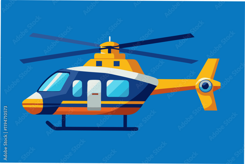 Fototapeta premium Beautiful Helicopter vector art illustration.