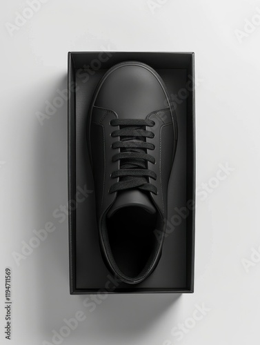 Black Sneaker Mockup for Fashion and Branding Design photo