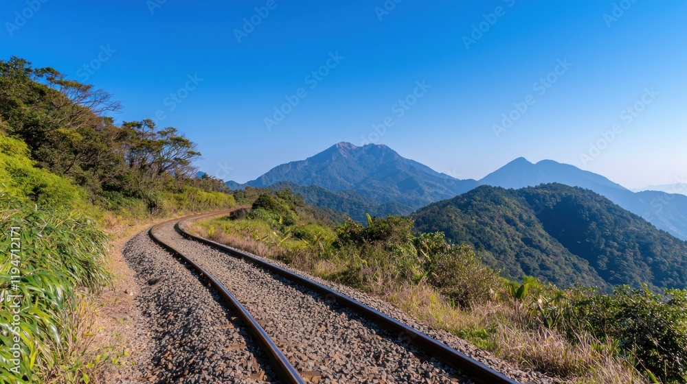 Fototapeta premium Mountain Railroad Tracks