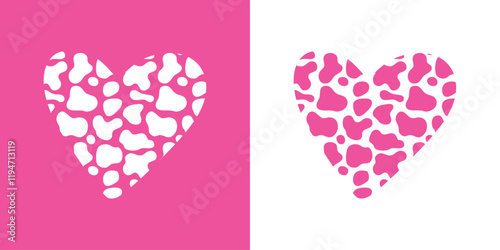Logo con silueta de corazón roto en piezas para tarjetas y felicitaciones de San Valentín