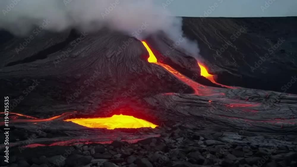 vulcão em erupção 