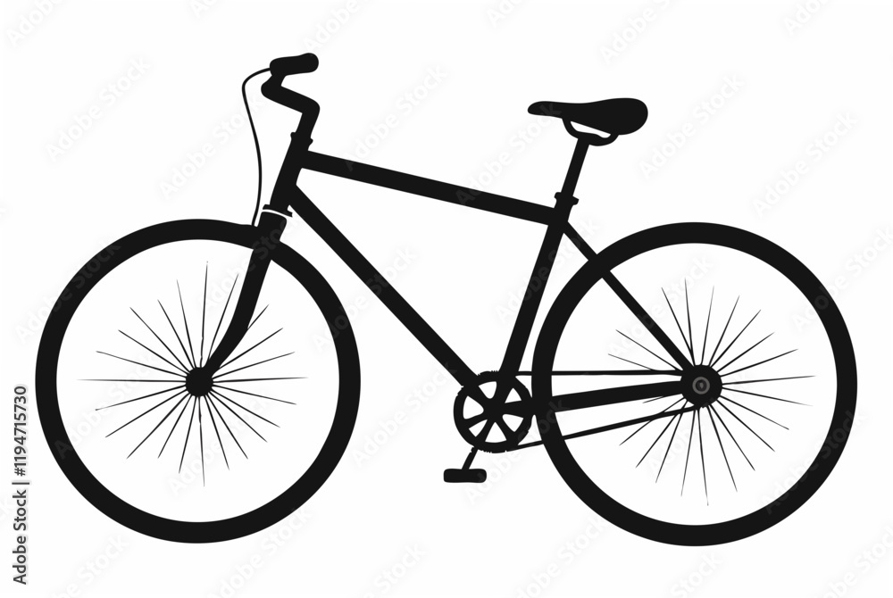 Bicycle silhouette black vector art illustration. Bicycle silhouette black vector art illustration.