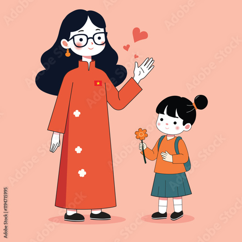 illustration of Vietnamese women
