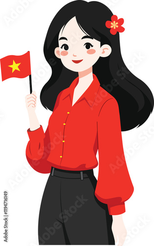 illustration of Vietnamese women