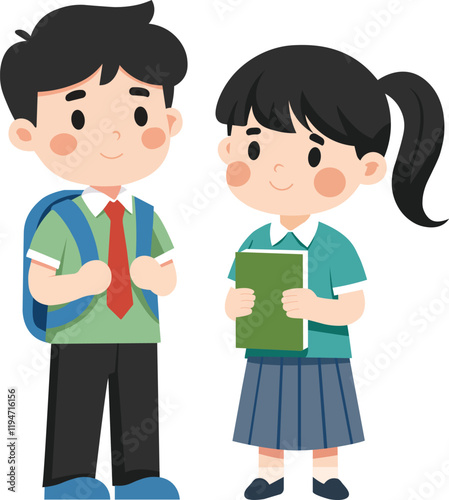 illustration of two students