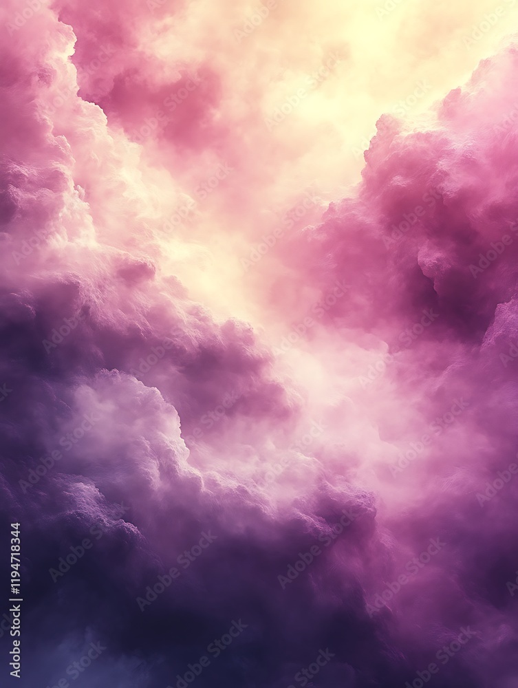 Fototapeta premium Dramatic pink and purple cloudscape.