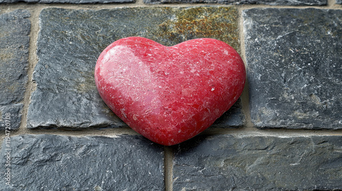 Heart-shaped chocolate sitting on a stone surface symbolizing love and moderation in treats