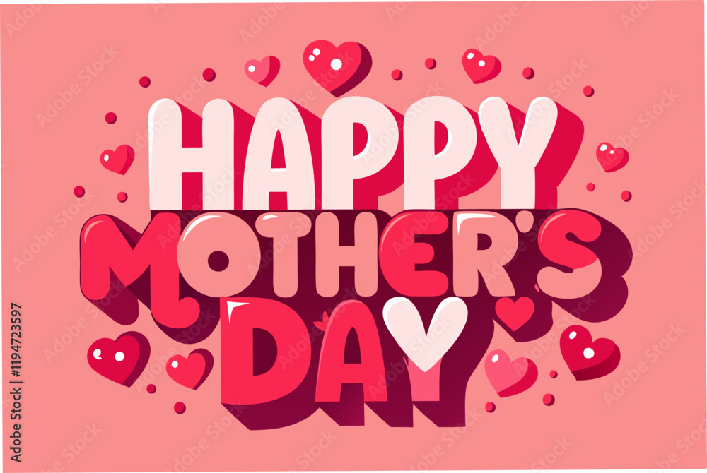 Happy mother's day typography design vector art illustration. Happy mother's day typography design vector art illustration.