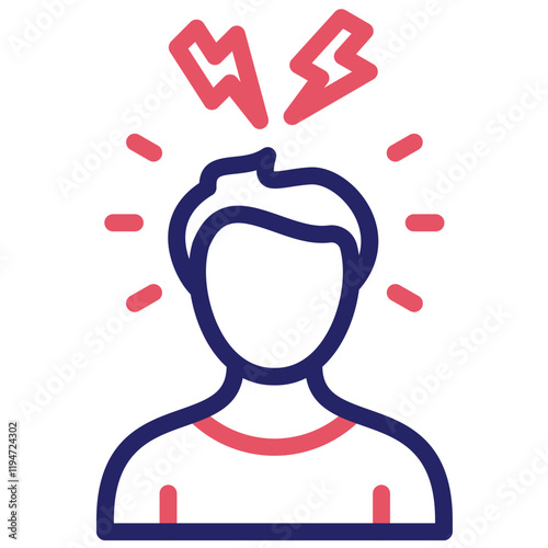 Stress vector icon illustration of Lifestyles iconset.