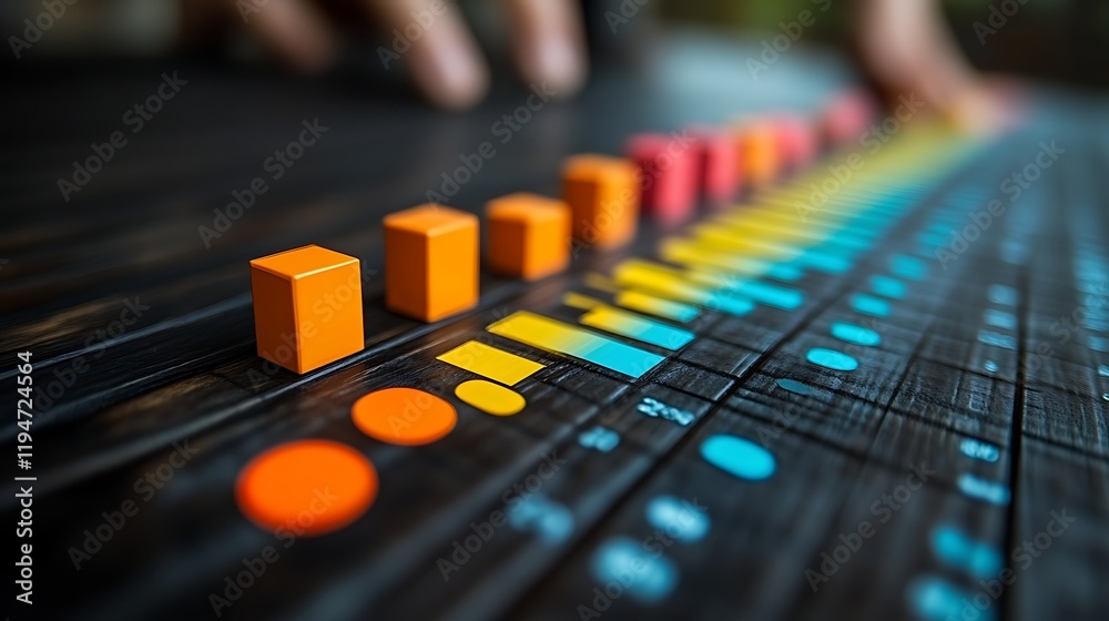 Colorful blocks on a sound mixer. Colorful blocks on a sound mixer.