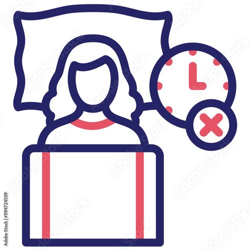 Sleep Deprivation vector icon illustration of Lifestyles iconset.