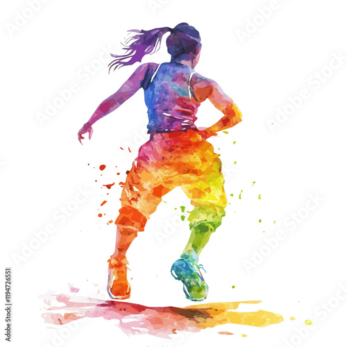 A watercolor painting of a zumba dance class, isolated on a white background. Zumba vector.
