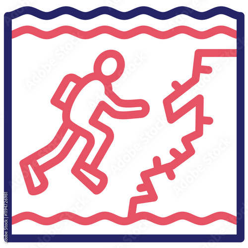 Wall Diving vector icon illustration of Vacation and Tourism iconset.