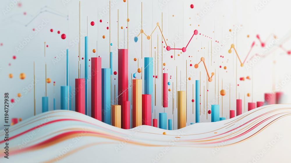 Abstract white background with Colorful charts and graphs with statistics to innovative analyze business potential and forecast future development of companies growth. Abstract white background with Colorful charts and graphs with statistics to innovative analyze business potential and forecast future development of companies growth.