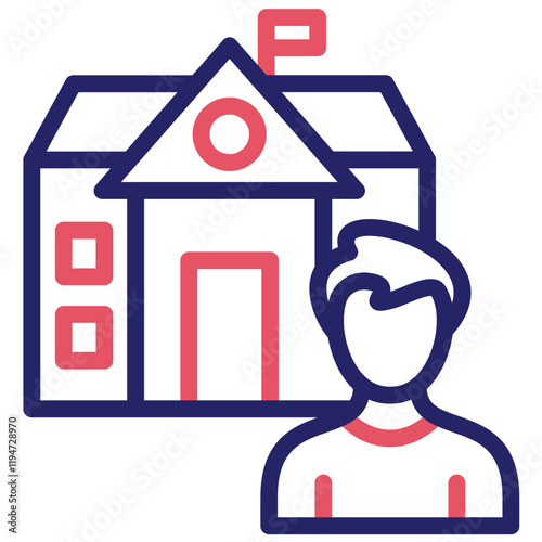 Scholar Male vector icon illustration of Literature iconset.