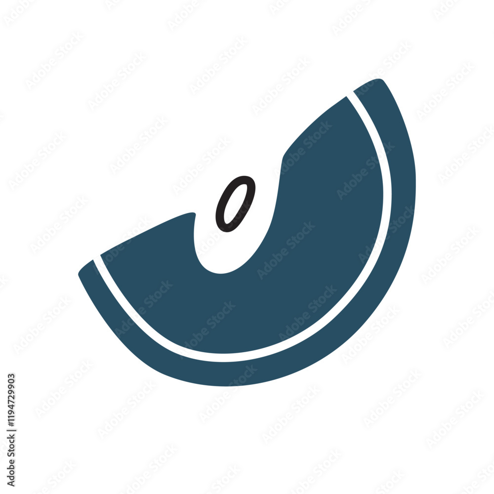 Apple slice doodle icon hand drawn in a modern minimalistic style isolated on white background. Vector illustration Apple slice doodle icon hand drawn in a modern minimalistic style isolated on white background. Vector illustration