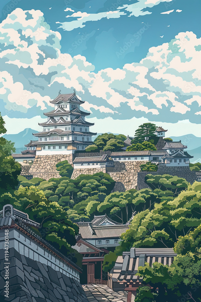 Majestic Himeji Castle: A Geometric Masterpiece Majestic Himeji Castle: A Geometric Masterpiece