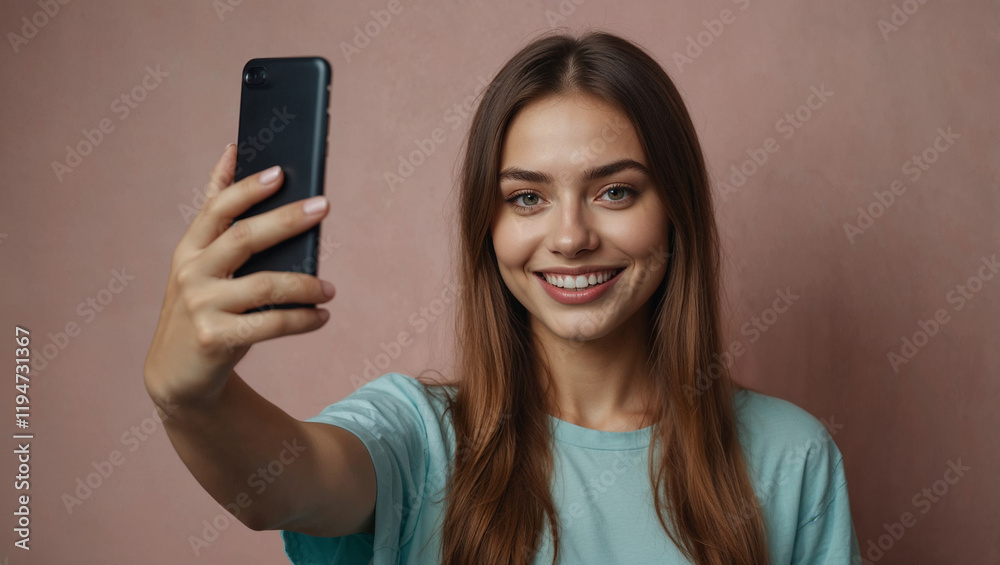Beautiful girl holding a mobile phone. Minimal technology, connections and social networks concept. Copy space. Beautiful girl holding a mobile phone. Minimal technology, connections and social networks concept. Copy space.