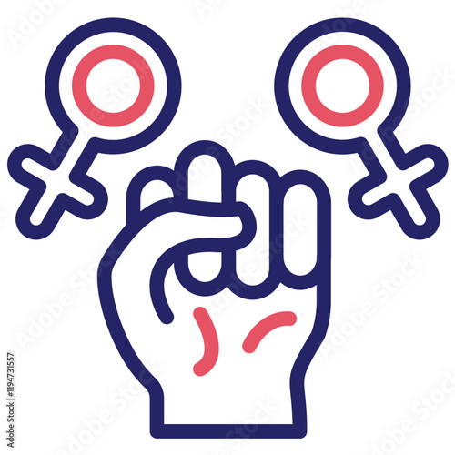 Feminism vector icon illustration of Protesting and Civil Disobedience iconset.