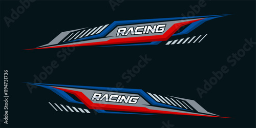 Side body graphic sticker design for car vectors. design stripes sports for car wrap. racing decals for tuning.