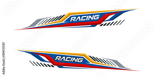 Side body graphic sticker design for car vectors. design stripes sports for car wrap. racing decals for tuning.