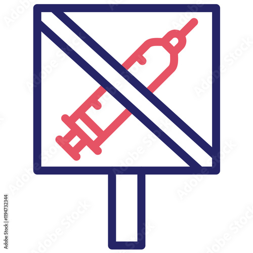 Anti Vaccination vector icon illustration of Protesting and Civil Disobedience iconset.