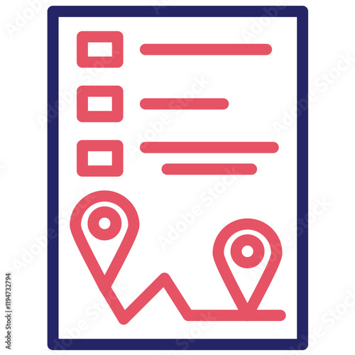 Itinerary vector icon illustration of Vacation Planning iconset.