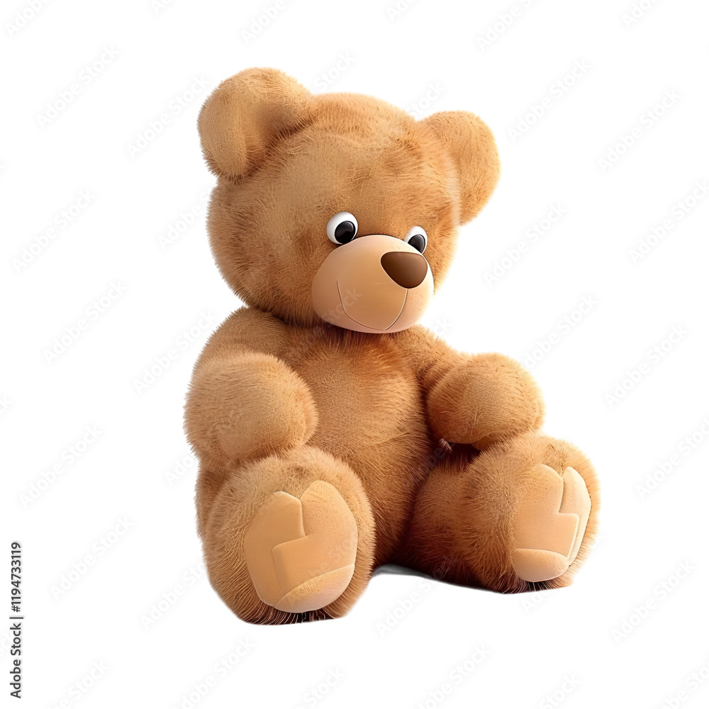 Fototapeta premium Adorable Brown Teddy Bear toy isolated on transparent background